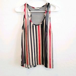 Nine Bird Striped Tank Top Red Black Size Small